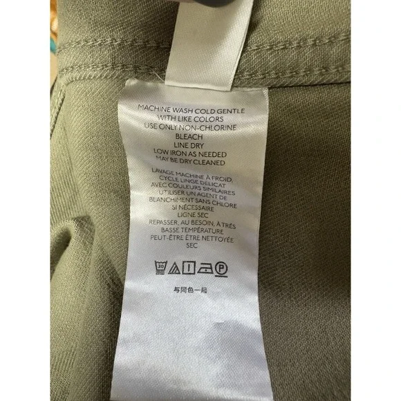 Free People Moonchild Denim Shirt Jacket Distressed Olive Women's Size Large - Picture 12 of 14